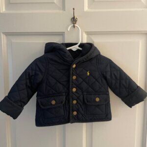 Ralph Lauren Baby Boy's Navy Quilted Jacket 6 Months